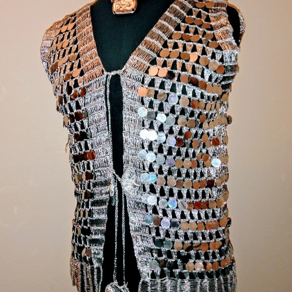 Jackets & Blazers - Silver Disc Chainmail Vest